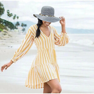 Faithful the Brand Le Gallion dress azure stripe sz 4